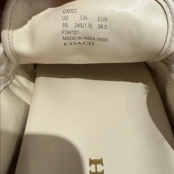 Coach Women's Plush Cream Slippers - Picture 5 of 5
